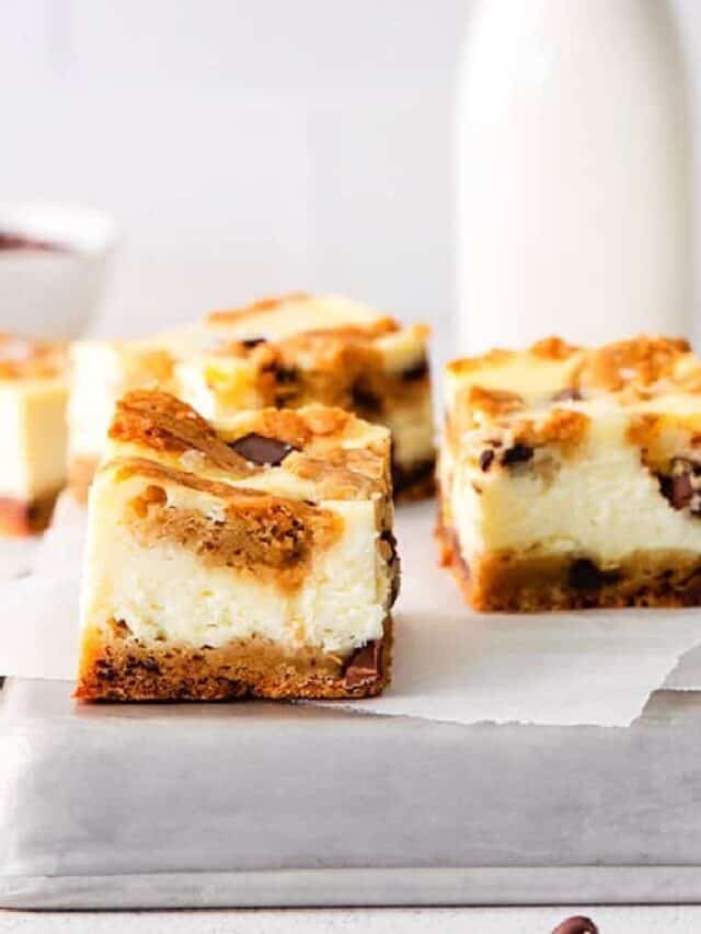 Chocolate Chip Cookie Cheesecake Bars Story