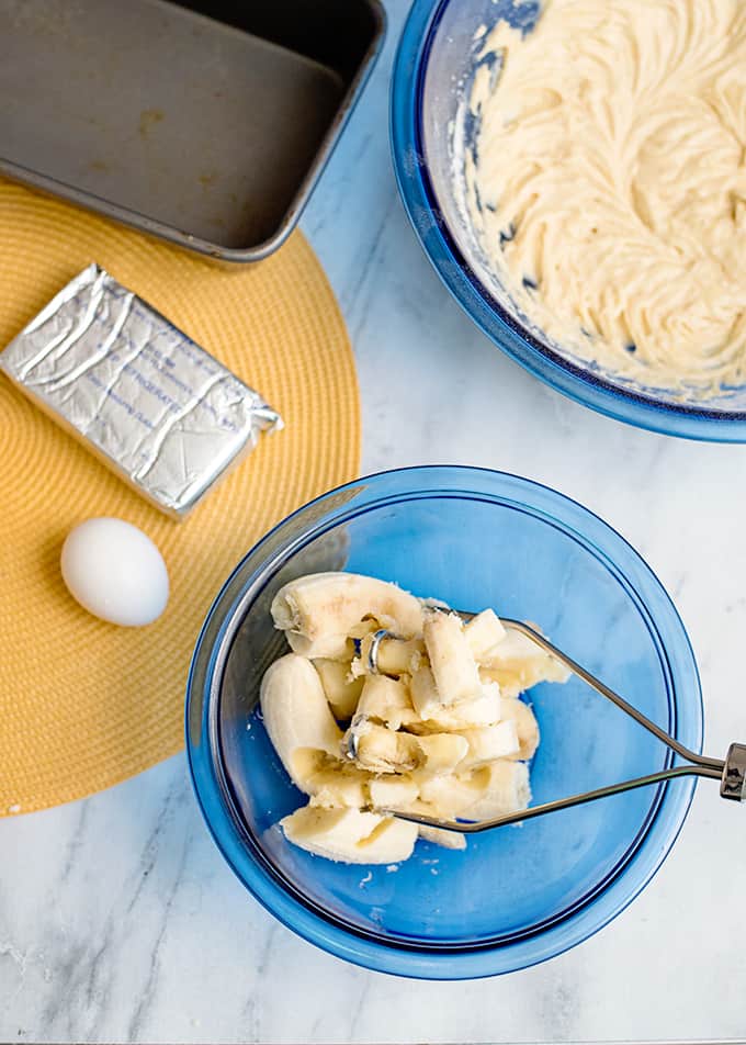 Mash bananas with a potato masher for best results.