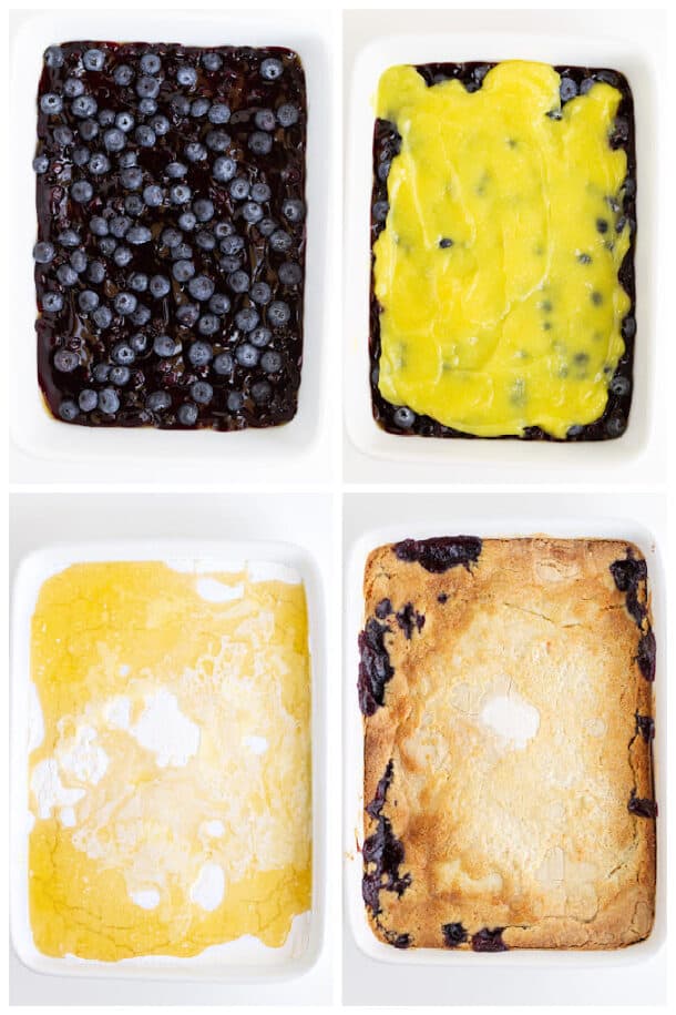 Lemon Blueberry Dump Cake - Cookie Dough and Oven Mitt