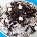 Oreo ice cream with marshmallows.