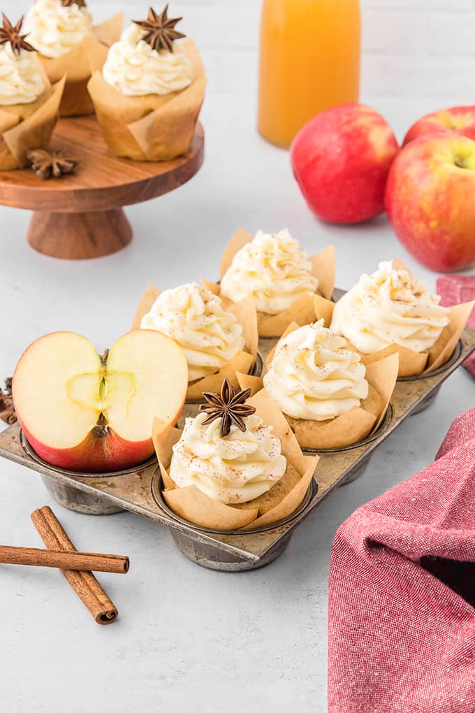 Apple cider cupcakes.