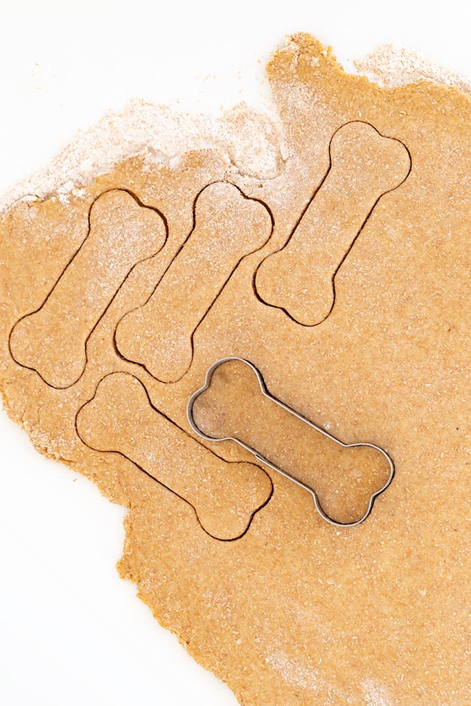 A cookie cutter with a dog bone on it.