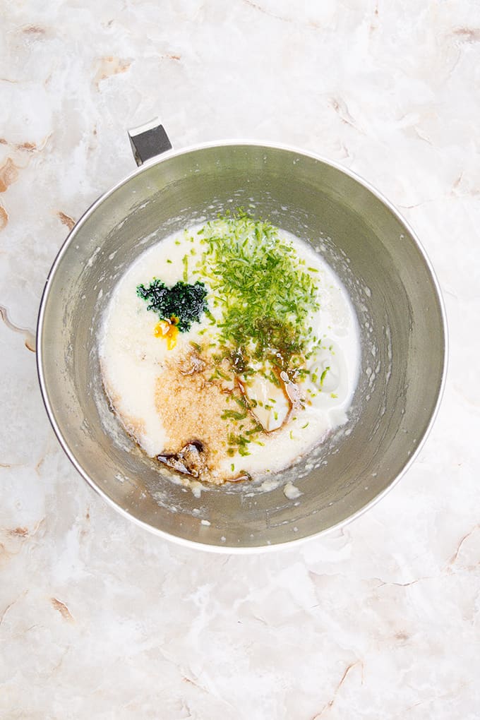 A bowl with lime food in it.