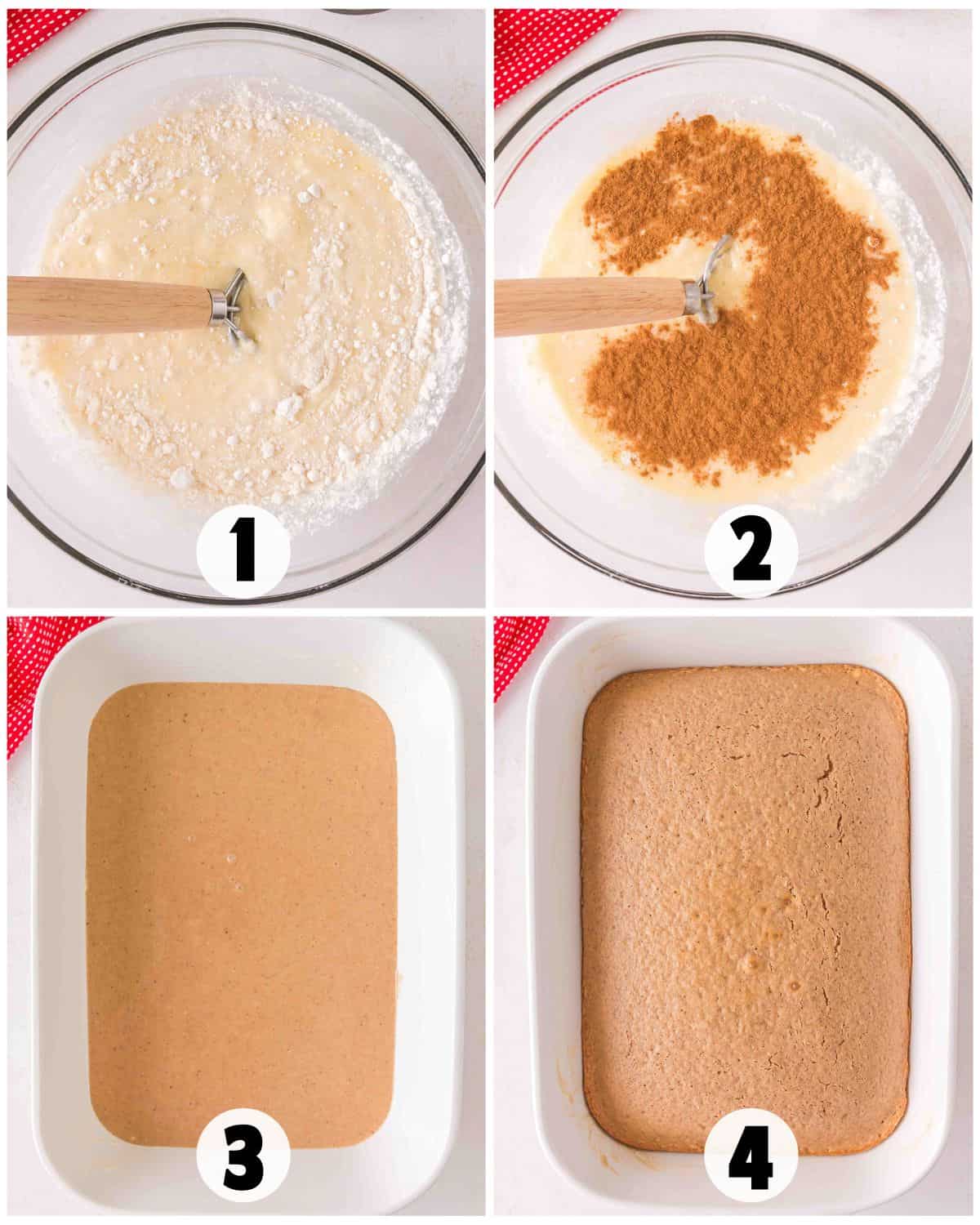 Discover how to make a delicious spice cake by mixing yellow cake mix, adding cinnamon, pouring the batter into a baking dish, and baking to perfection for a flavorful treat.